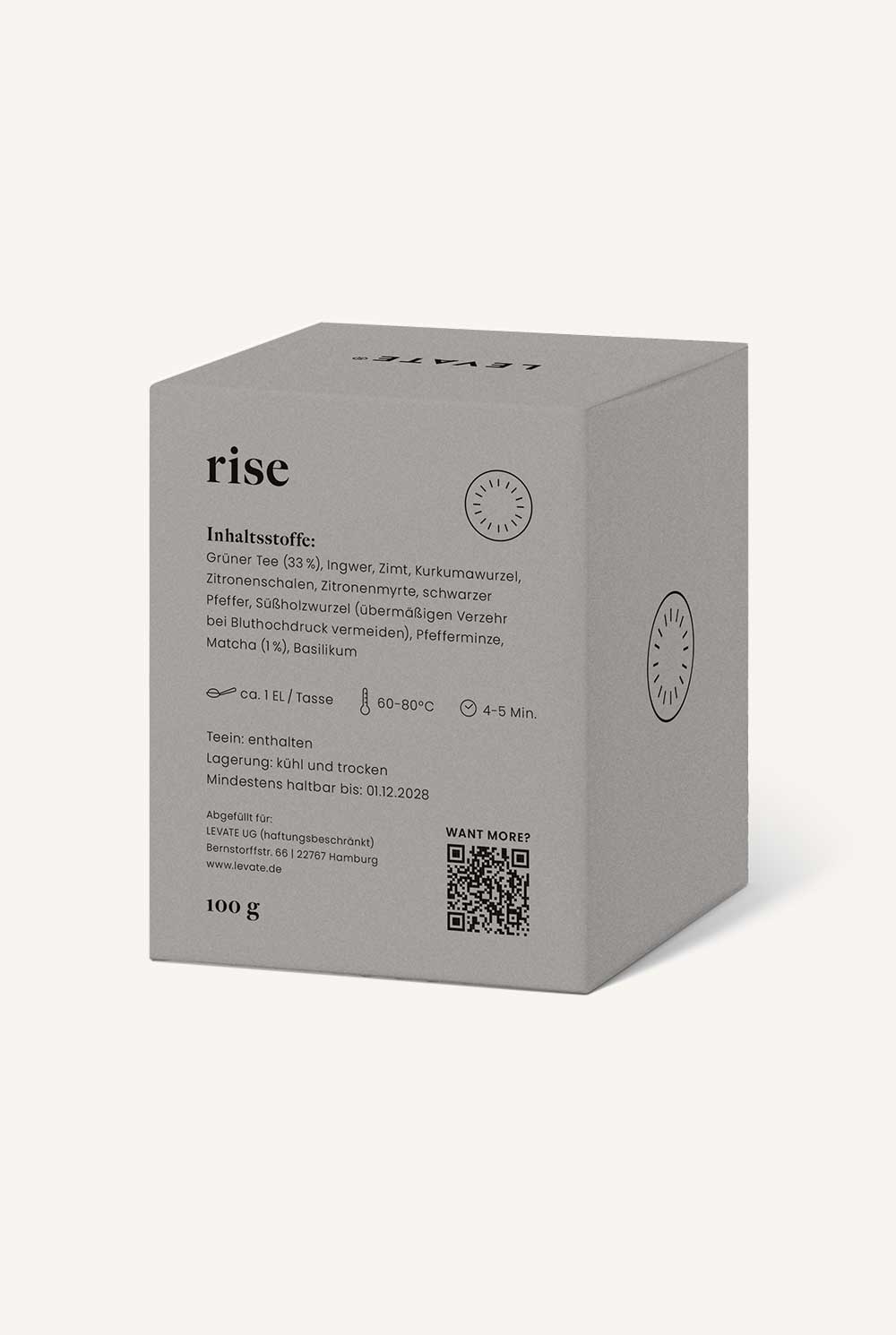 Rise | Matcha-dusted Morgentee mit Sencha, Gunpowder & Ingwerstücken