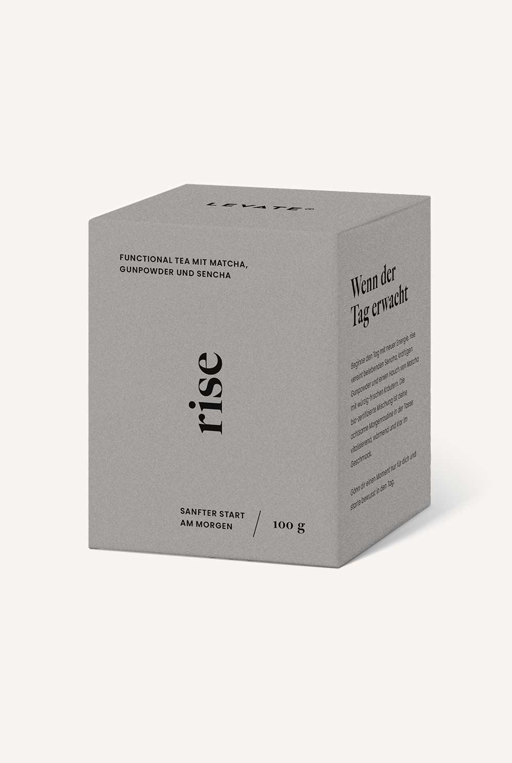 Rise | Matcha-dusted Morgentee mit Sencha, Gunpowder & Ingwerstücken